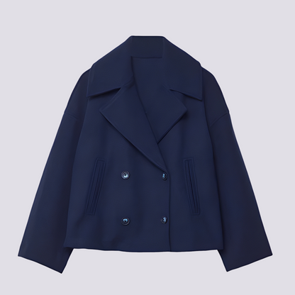 Stylish Women's Short Wool Jacket Lapel