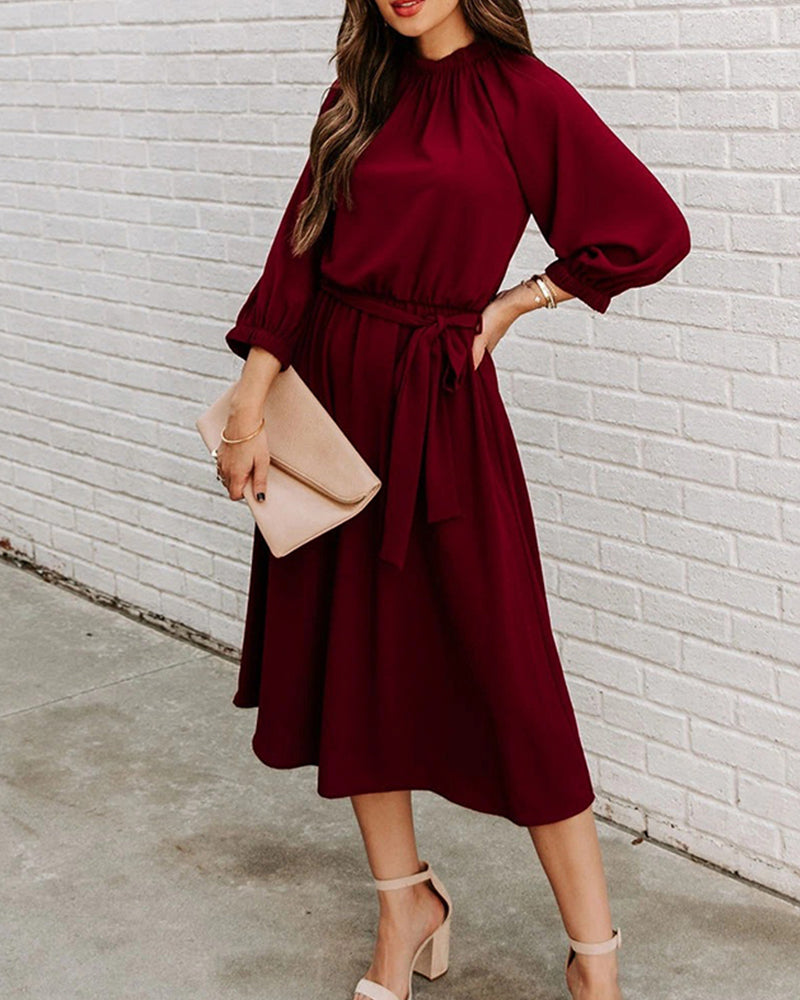 Elegant Summer Dress Round Neck