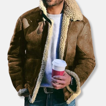 Leather Aviator Jacket Sheepskin Lining