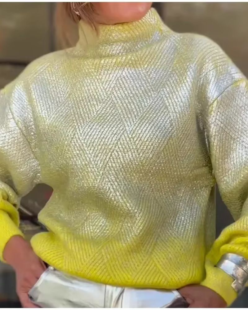 Modischer Strickpullover Glitzer Effekt - IdealeKleiden