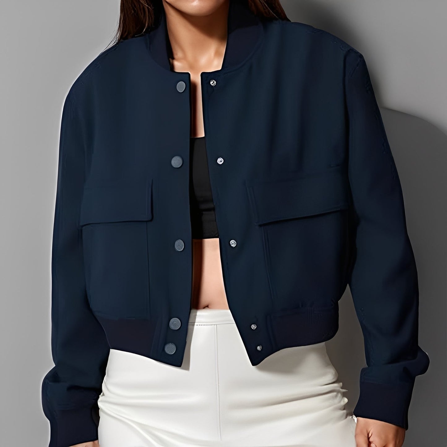 Bequeme Damenjacke Große Taschen Modern