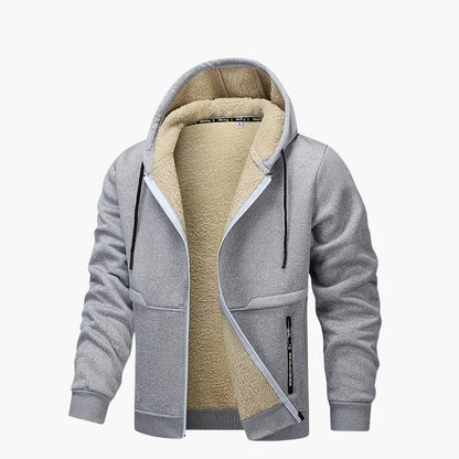 Cozy Men's Jacket Fleece Lined Hood Warm