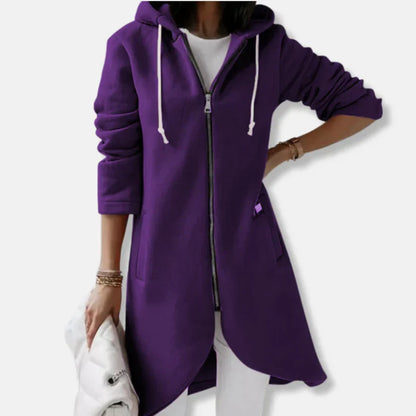 Loose Sweat Jacket With Hood And Zipper
