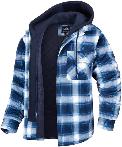 Stylish Men's Jacket - Casual Checked Thick