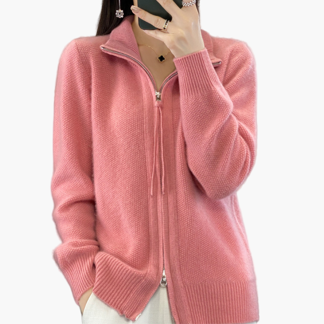 Moderne Strickjacke Reißverschluss Elegant