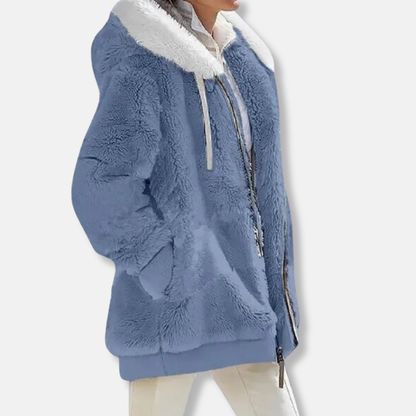 Oversized Fleece Jacket Hooded Warm