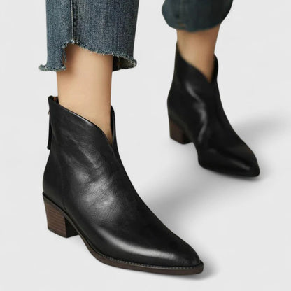Elegant Women's Ankle Boots High Block Heel