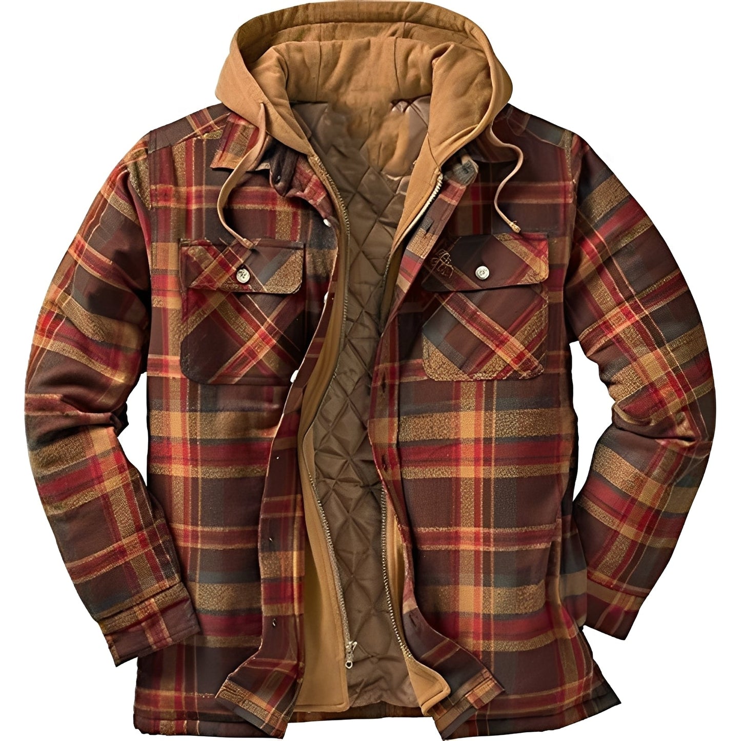 Men's Plaid Flannel Jacket Casual Style