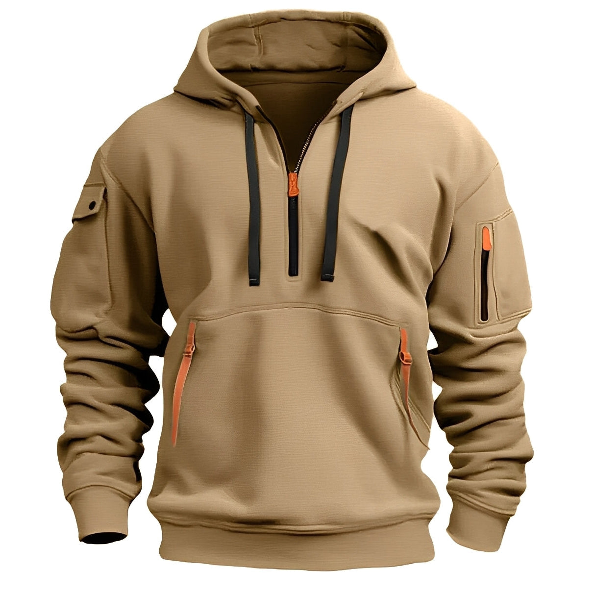 Comfortable men's half-zip hoodie