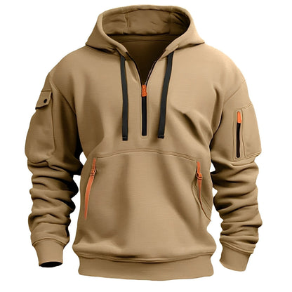 Comfortable men's half-zip hoodie