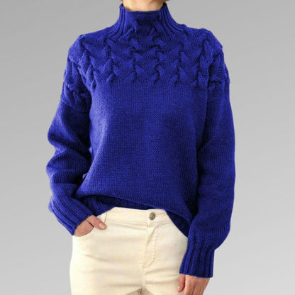 Soft knit sweater Wool blend High collar