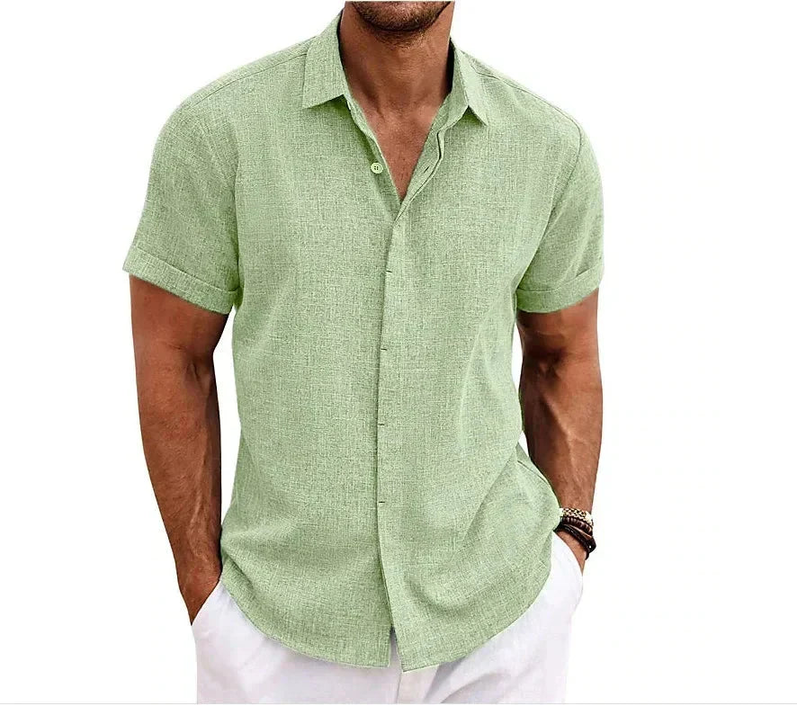 Men's Cotton Linen Modern Slim Fit Shirt