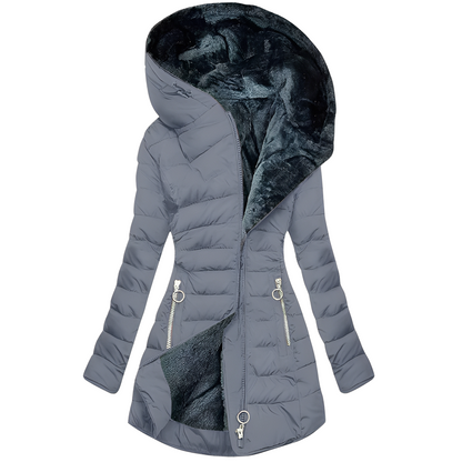 Women's Warm Winter Plush Hooded Coat