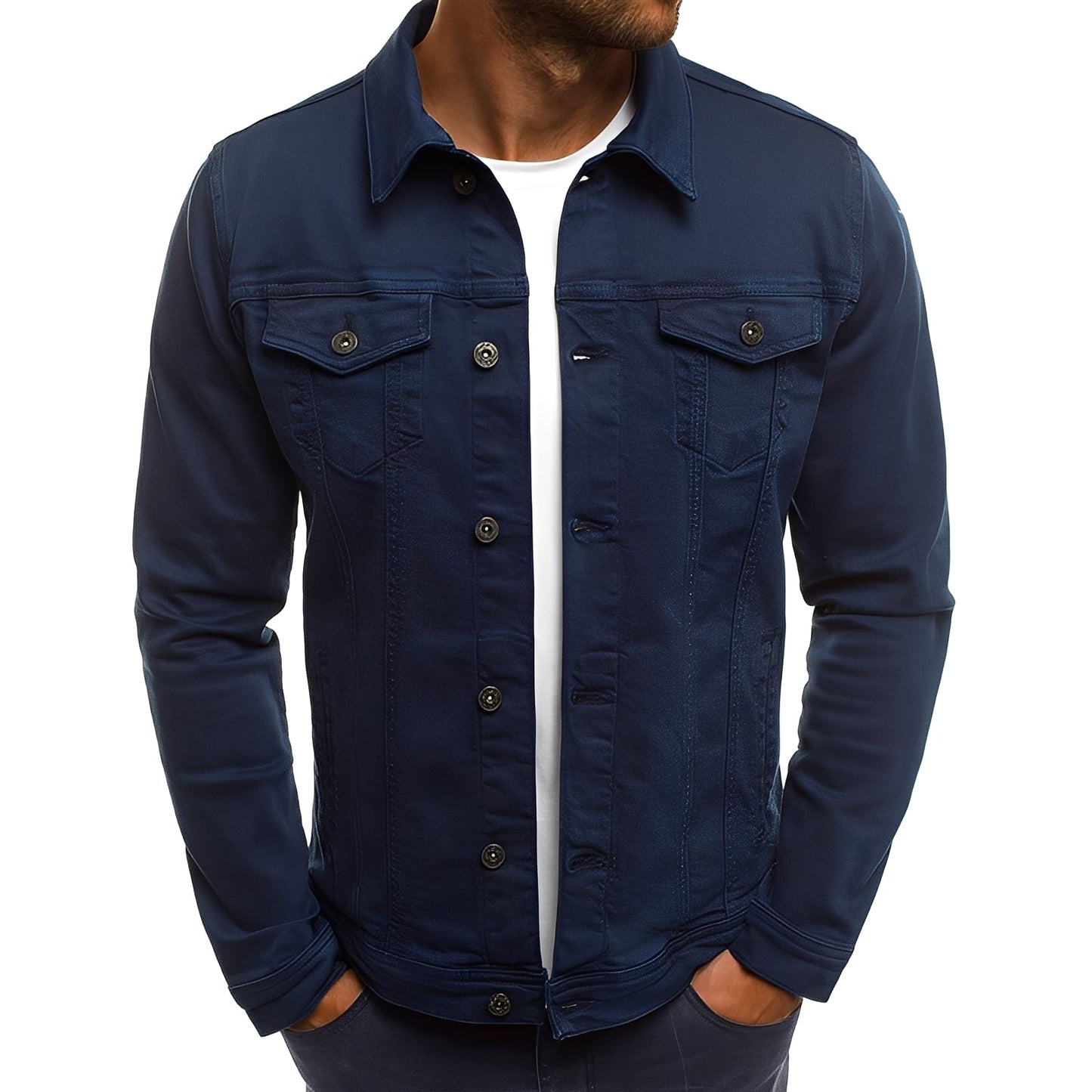 Men's Modern Denim Jacket with Pockets