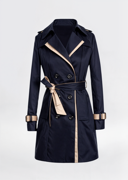 Elegant Women's Double-Breasted Trench Coat