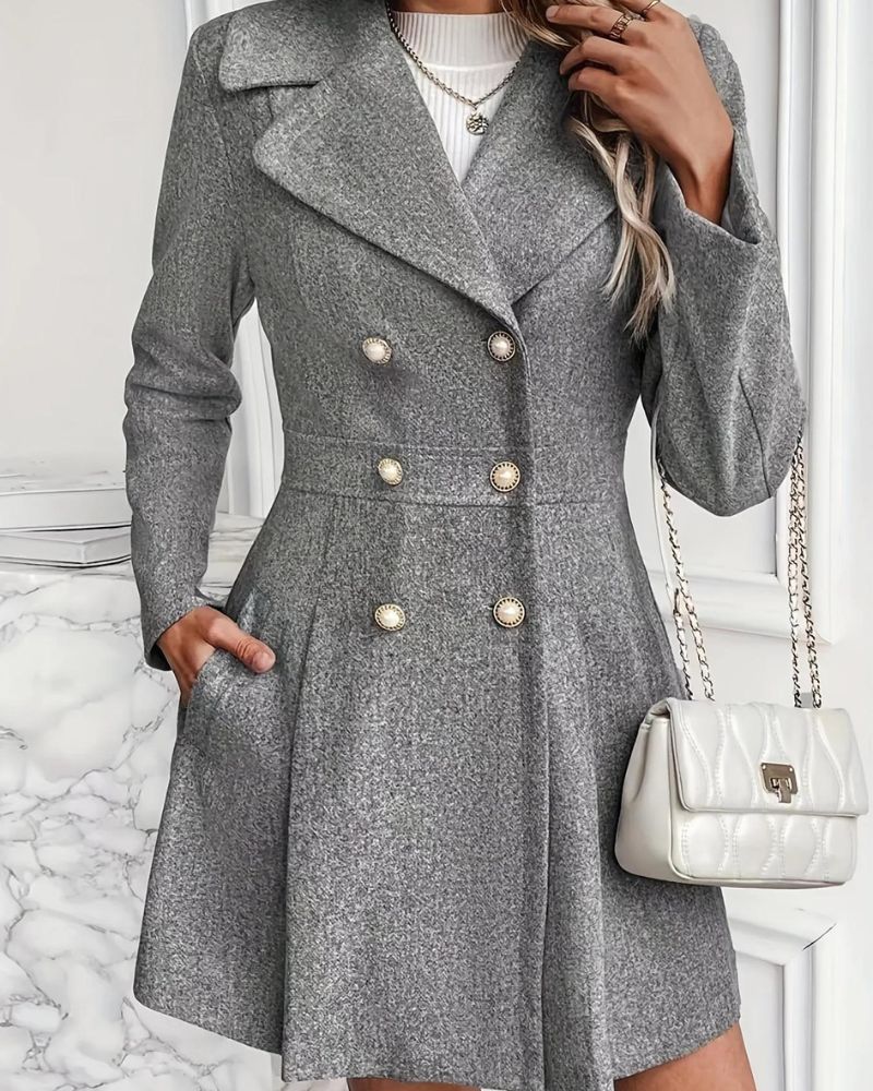 Elegant Women's Pleated Wool Coat