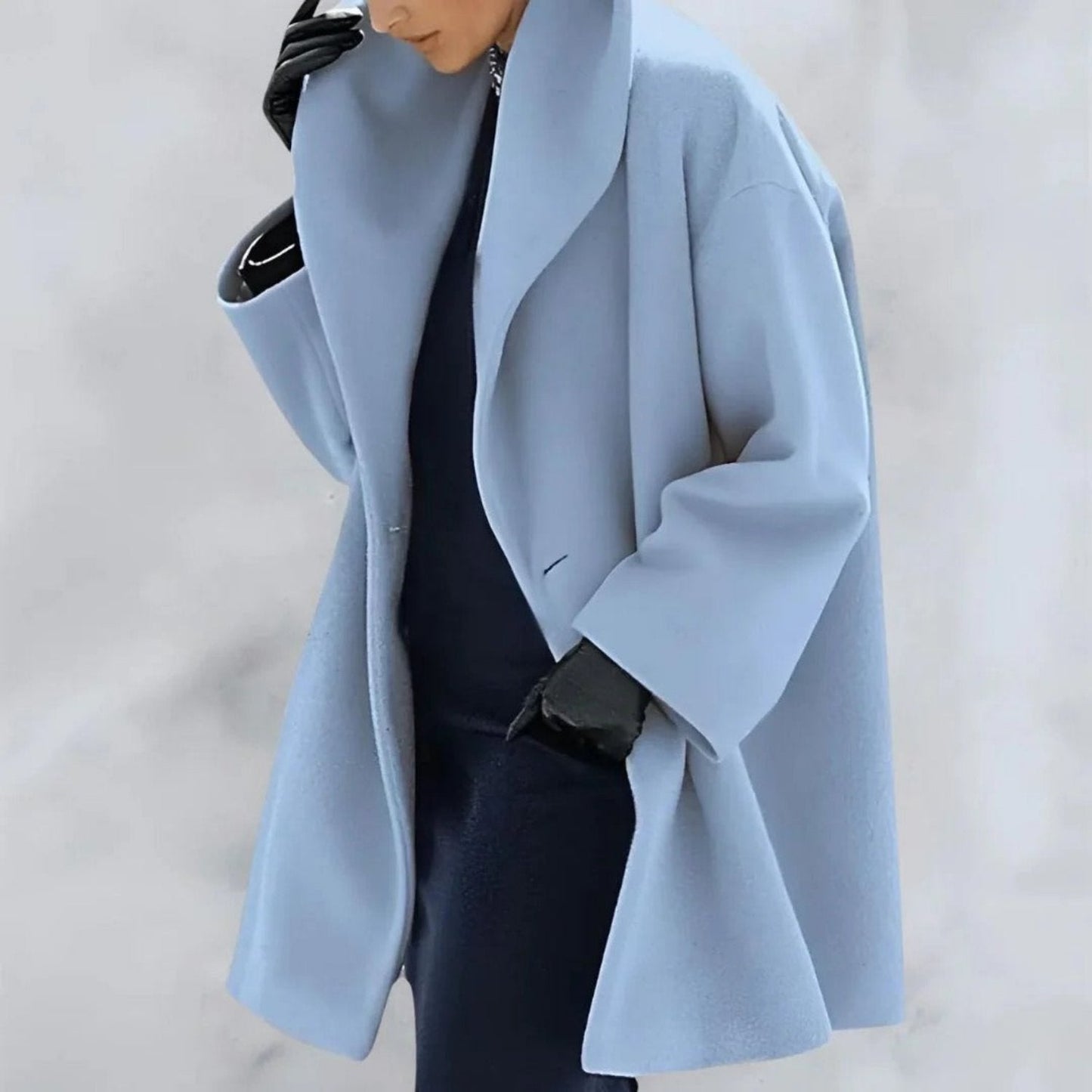 Elegant Winter Coat Long Women's Coat Button Closure