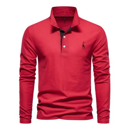 Men's Long-Sleeved Polo Shirt Classic Elegant