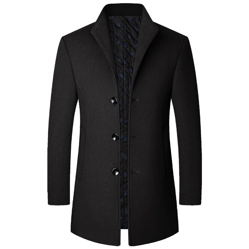 Stylish Men's Long Elegant Wool Coat