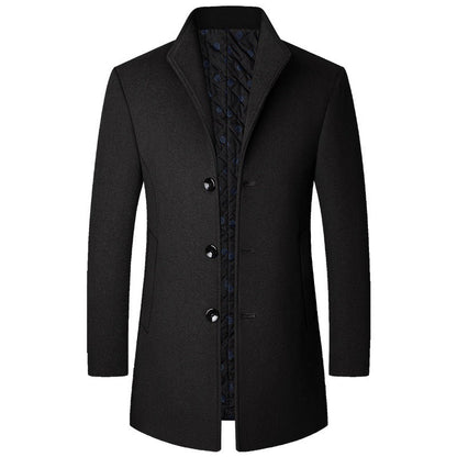 Stylish Men's Long Elegant Wool Coat