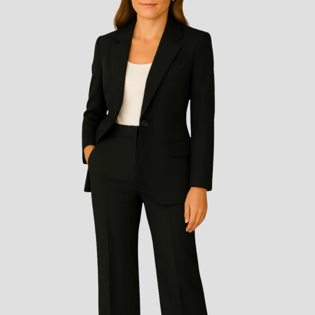 Women's Business Suit Set Long Blazer Trousers
