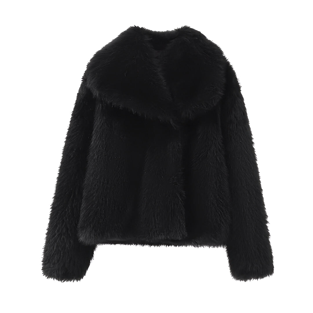 Elegant Women's Faux Fur Luxury Design Coat