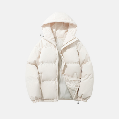 Women's Puffer Coat Relaxed Hip-Length Padded Hood