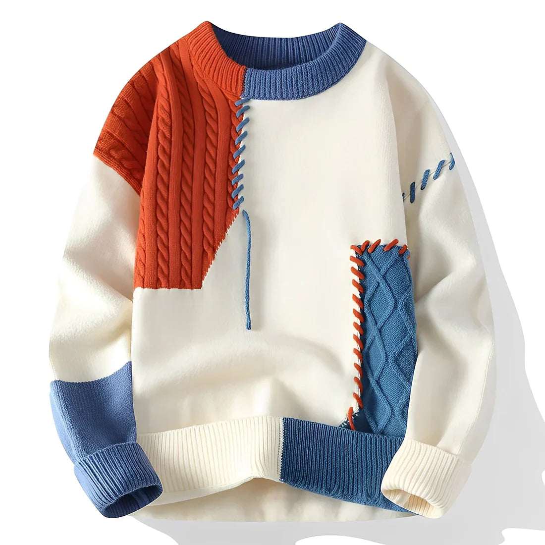 Men's Pullover Patchwork Stylish Warm