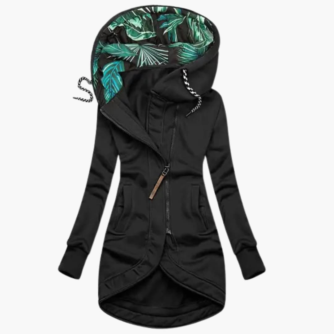 Hoodie Tropical Leaf Pattern Women