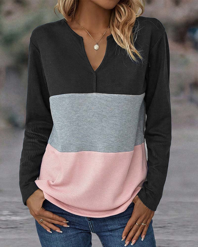 Women's Colorblock V-Neck Dress