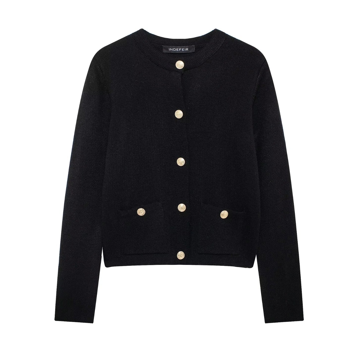 Stylish Women's Cardigan with Gold Buttons