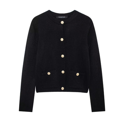 Stylish Women's Cardigan with Gold Buttons