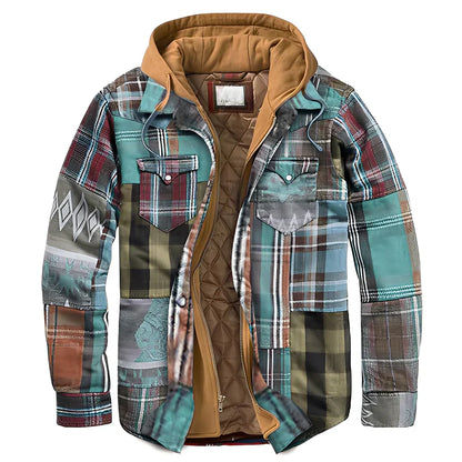 Men's Classic Plaid Hooded Jacket