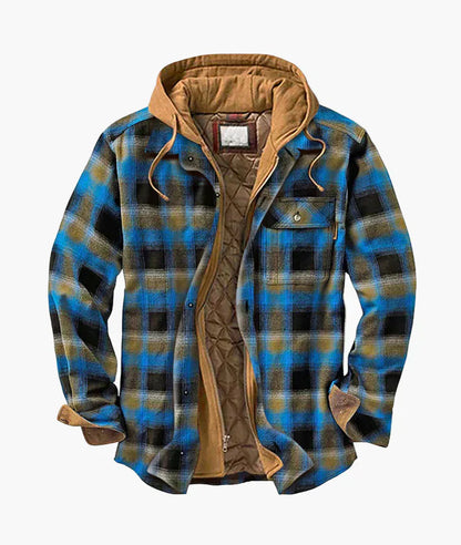 Herren Flanelljacke Kariert Mit Kapuze - Moderner Winterstyle - IdealeKleiden