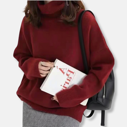 Warm Women's Dress Hollow Collar Wool Blend Loose Fit