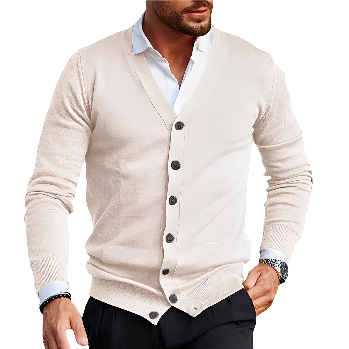 Bequemer Herren Cardigan Baumwolle Casual