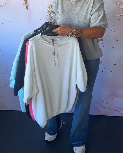 Comfortable Crew Neck Solid Color Sweater