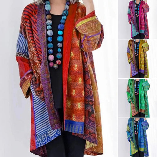 Boho Kimonojacke Leicht Patchwork Design - IdealeKleiden