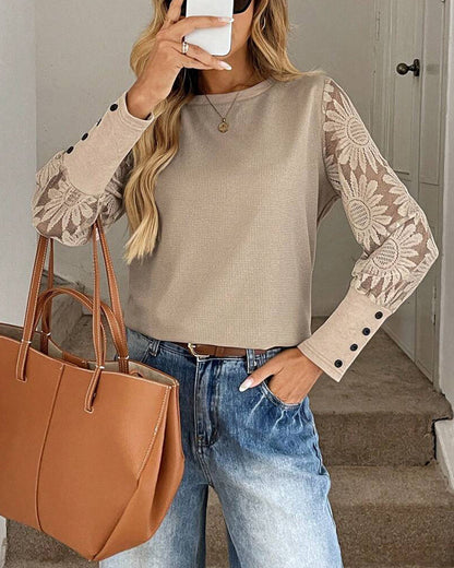 Elegant Apparel | Lace Crochet Long Sleeve Dress