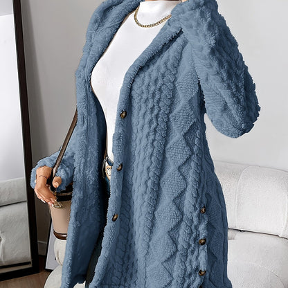 Elegant Women's Long Jacket with Hood Nautical Style