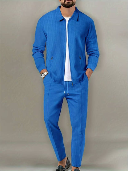 Tracksuit waffle design two-piece sporty