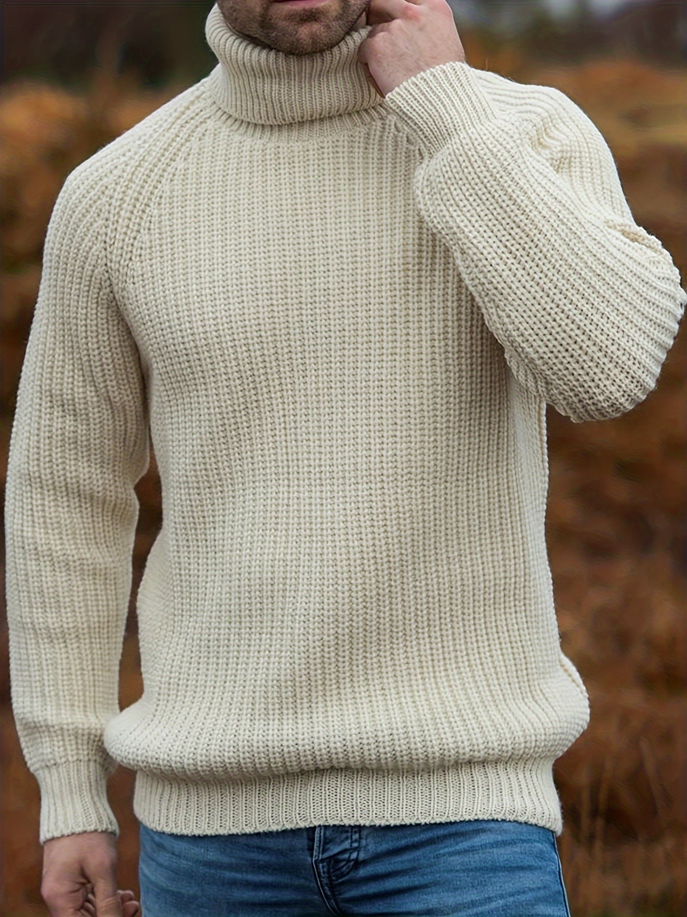 Herren Strickpullover Warm Rollkragen Winter - IdealeKleiden