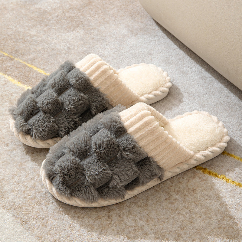 Comfortable Women's Slippers Faux Fur Footbed