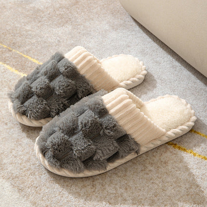 Comfortable Women's Slippers Faux Fur Footbed
