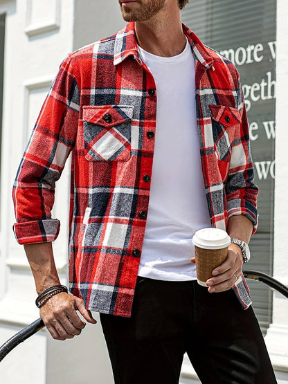 Men's Plaid Jacket Modern Style