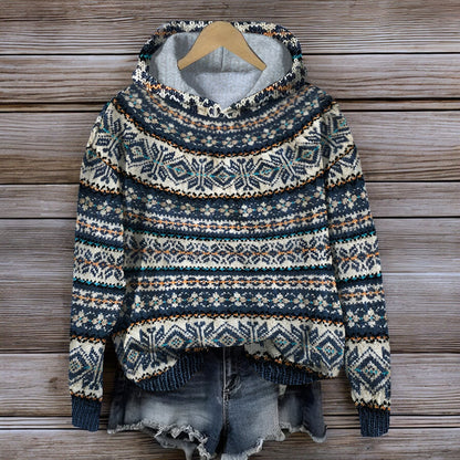 Hoodie Winter Warm Knitted Icelandic