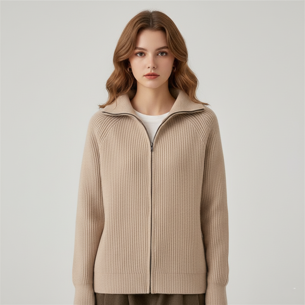 Stylish Cardigan Slim Fit Ribbed Knit