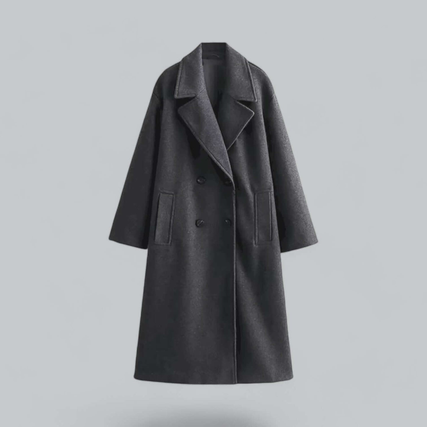 Women's Oversized Coat Button Closure Modern