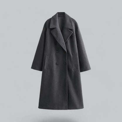 Women's Oversized Coat Button Closure Modern