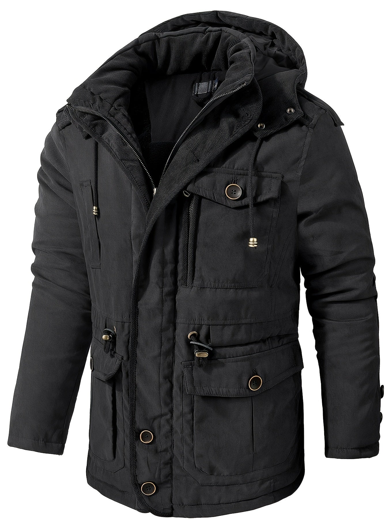 Herren Winterjacke Warm Kapuze Funktionell - IdealeKleiden
